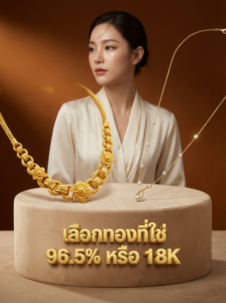 เจาะลึกความต่าง: ทอง 96.5% vs ทอง 18K สำหรับงานจิวเวลรี่ แบบไหนคุ้มค่ากว่าเมื่อต้องขายต่อ